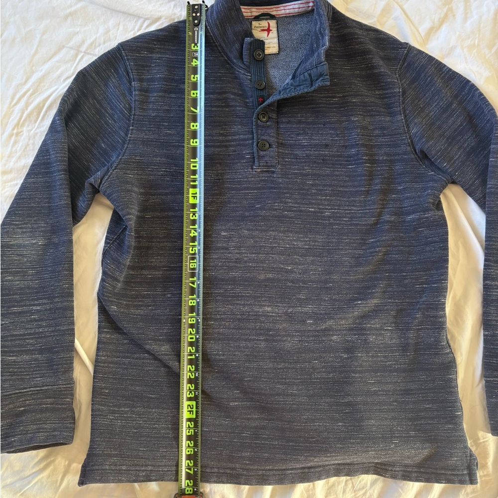 Relwen Loop Back Mock Neck Pullover - Navy Blue -… - image 4